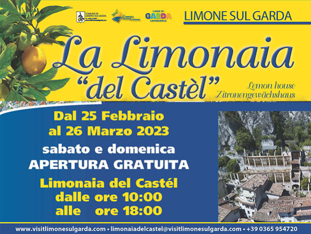 Limonaia del Castèl: apertura gratuita - sabato e domenica